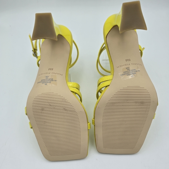 Marc Fisher Mahima Strappy Heeled Sandals, Greenish/Yellow, Women's 5M - Picture 10 of 15